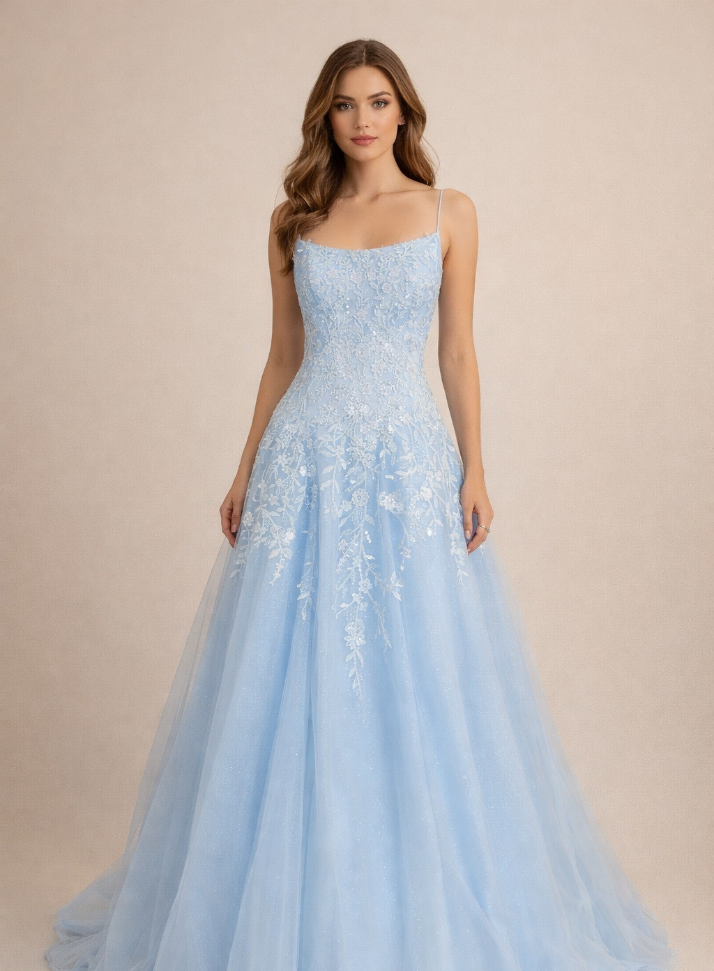 prom dress, light blue, navy, corset dress, basque waist, lace prom dress