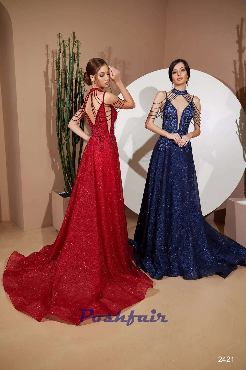 Aline sparkly prom dress with lace