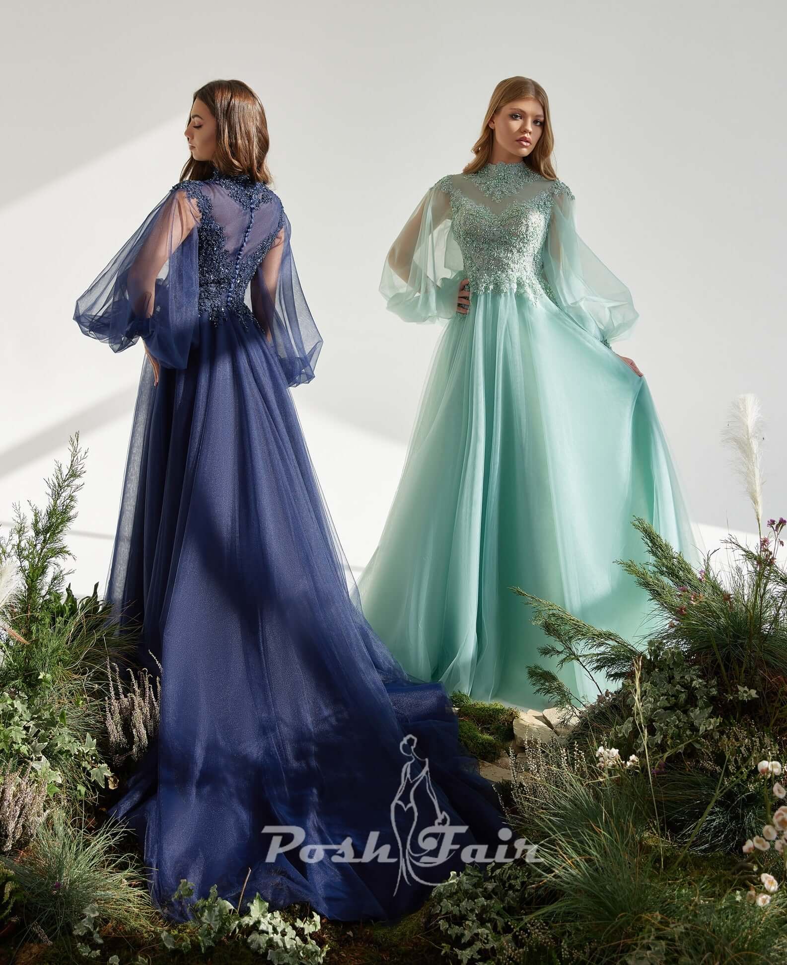 Turtle Neck Prom Dress at Poshfair Boutique