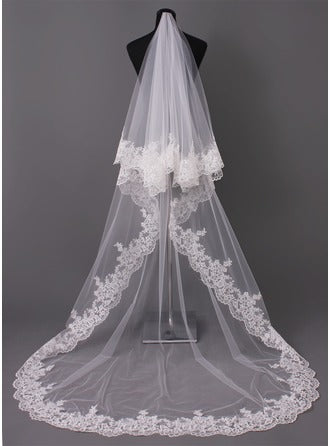 Cathedral Veil with Embroidery - Double Layer