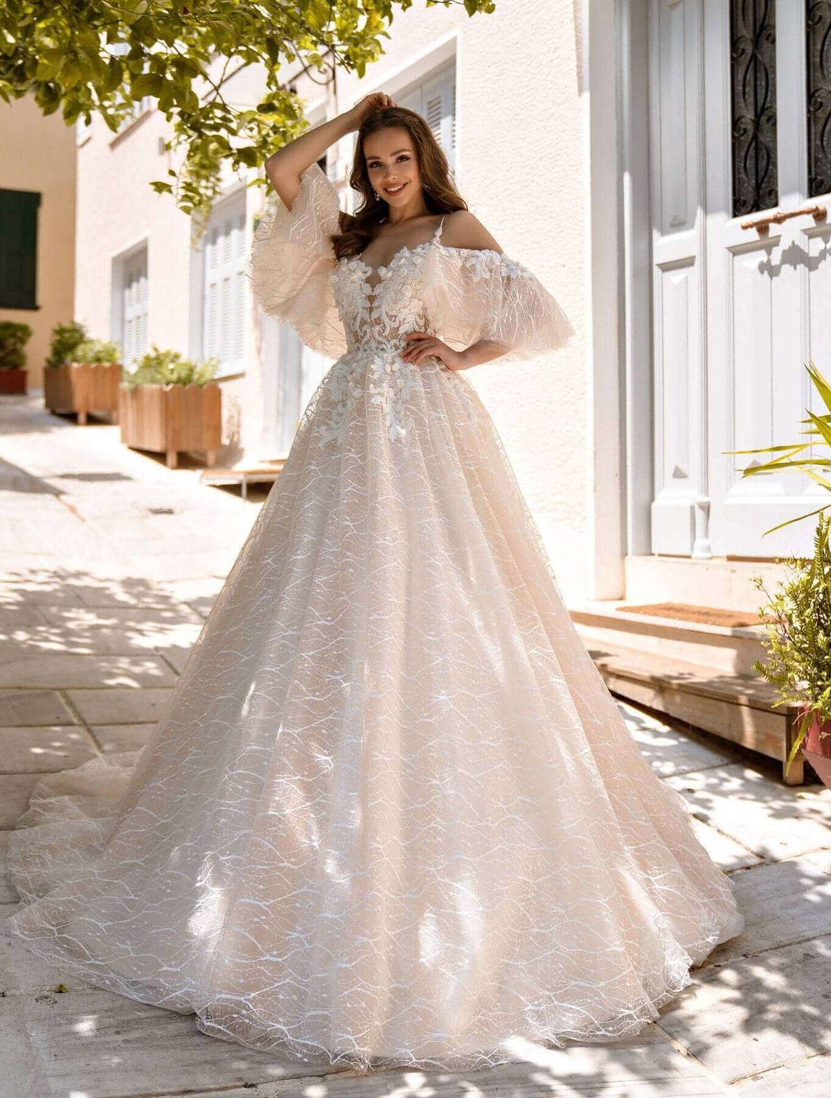 off the shoulder wedding dress, bohemian wedding dresses, aline lace wedding dress, tulle lace wedding dress, lace bodice, aline wedding dress