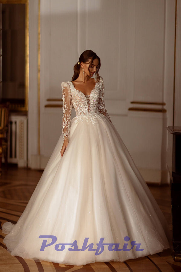 Corie - Aline Tulle Wedding Dress