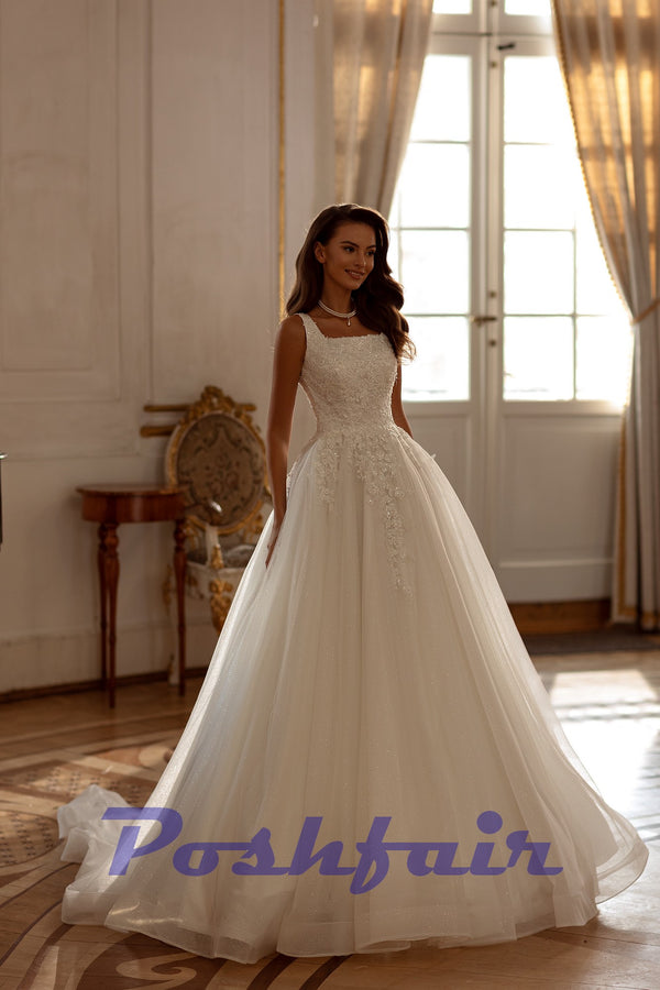 Carson - Aline Tulle Lace Wedding Dress
