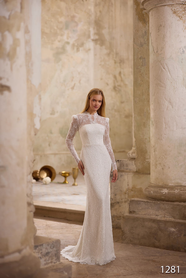 Virginia - Fit and Flare Wedding Dress with Long Sleeves