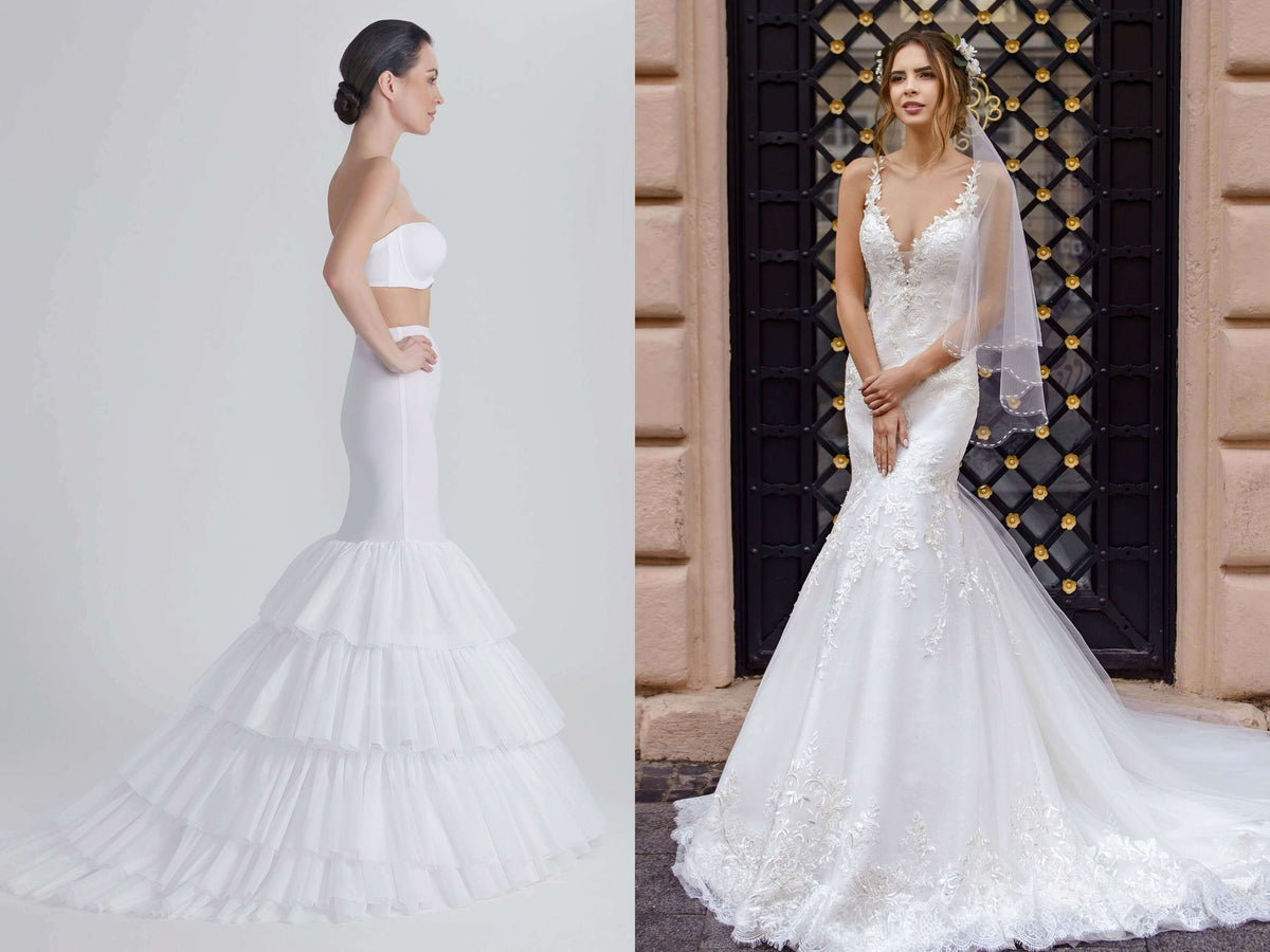 petticoat rental, petticoat orleans, fit and flare hoopskirt rental, trumpet bridal petticoat rental, mermaid wedding dress hoopskirt, Mermaid Petticoat