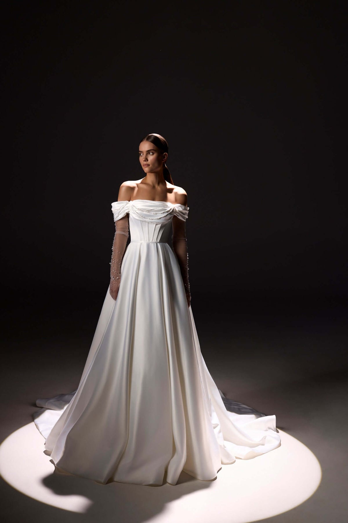 off-shoulder wedding dress, a-line wedding dress, bridal dresses Canada,bridal gown Canada,bridal gowns ottawa,bridal gowns Ontario,bridal shop ottawa,bridal shop in orleans, a-line wedding gown