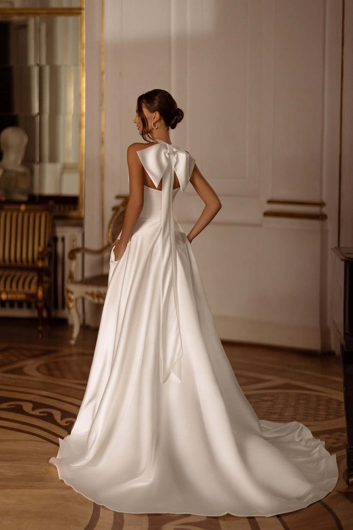 mikado dress, mikado wedding dress, made with love bridal Canada, made with love bridal store, online wedding dresses Canada, 