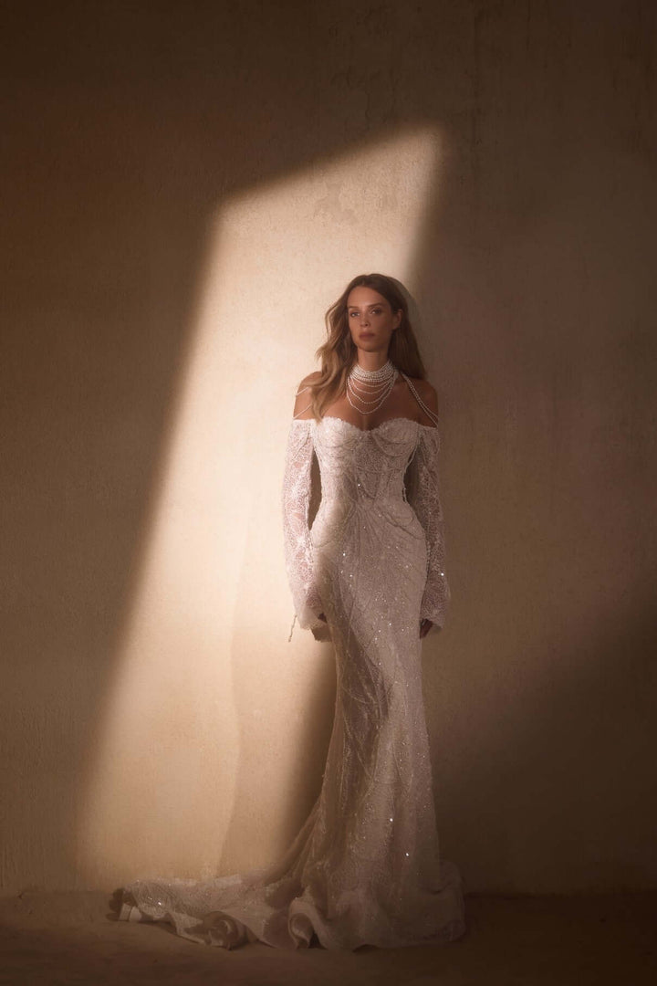 Euphoria - Beaded Mermaid Gown Optional Skirt by Poshfair Euphoria - Beaded Mermaid Gown Optional Skirt by Poshfair