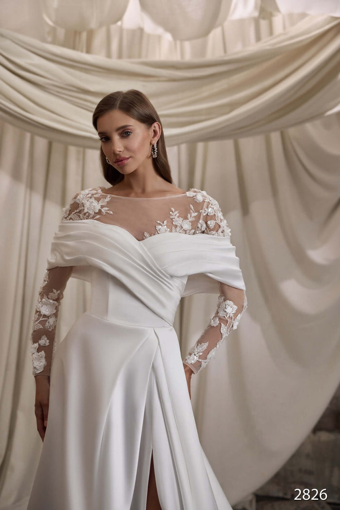 wedding dress with flowers, custom wedding dress near me, canadian designer wedding dresses, satin wedding dress