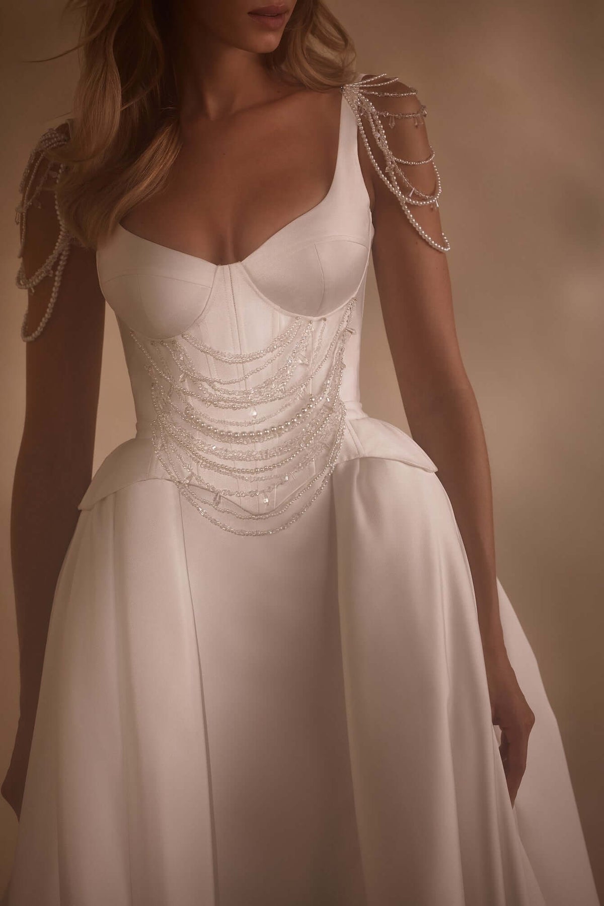 baque waist wedding dress, overskirt, overskirt wedding dress, satin wedding dress, ivory wedding dress, plain wedding dress, wedding dress