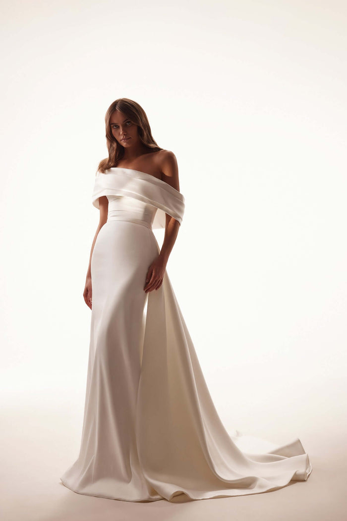 form fitting wedding dress with train,mermaid dress,mermaid wedding dress,ivory wedding gown, mikado mermaid dress, mermaid wedding gown