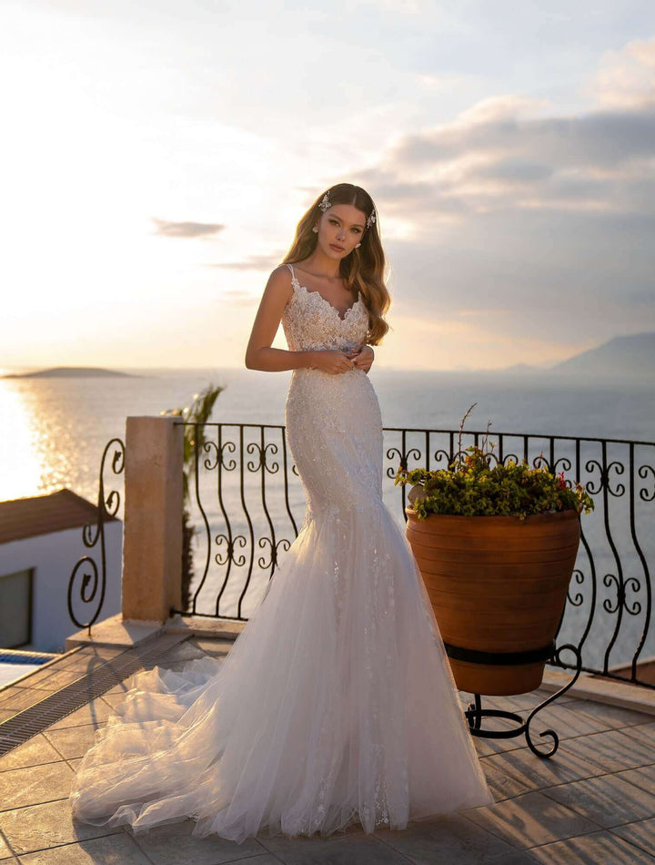 SAMPLE Sale Doris Mermaid Lace Wedding Dress by Poshfair