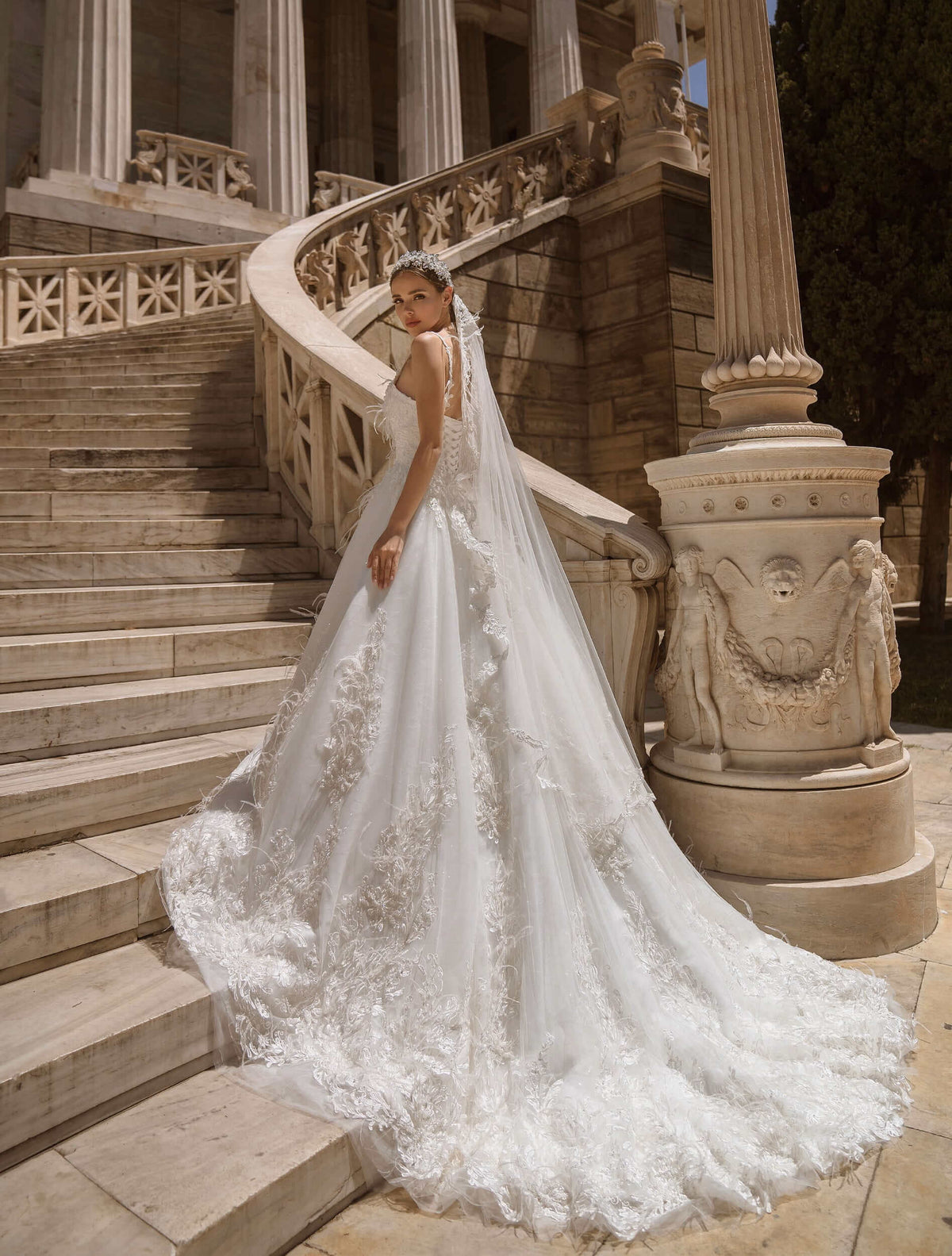 tulle lace wedding dress, tulle wedding dress, plunging V neckline, dress with short sleeves, dresses with short sleeves, aline wedding dress