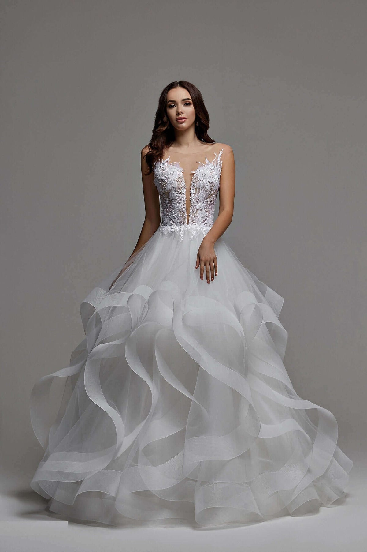 plunging neckline wedding dress, wedding dress with plunging neckline, wedding dress boutique near me, wedding dress boutiques near me, ball gown wedding